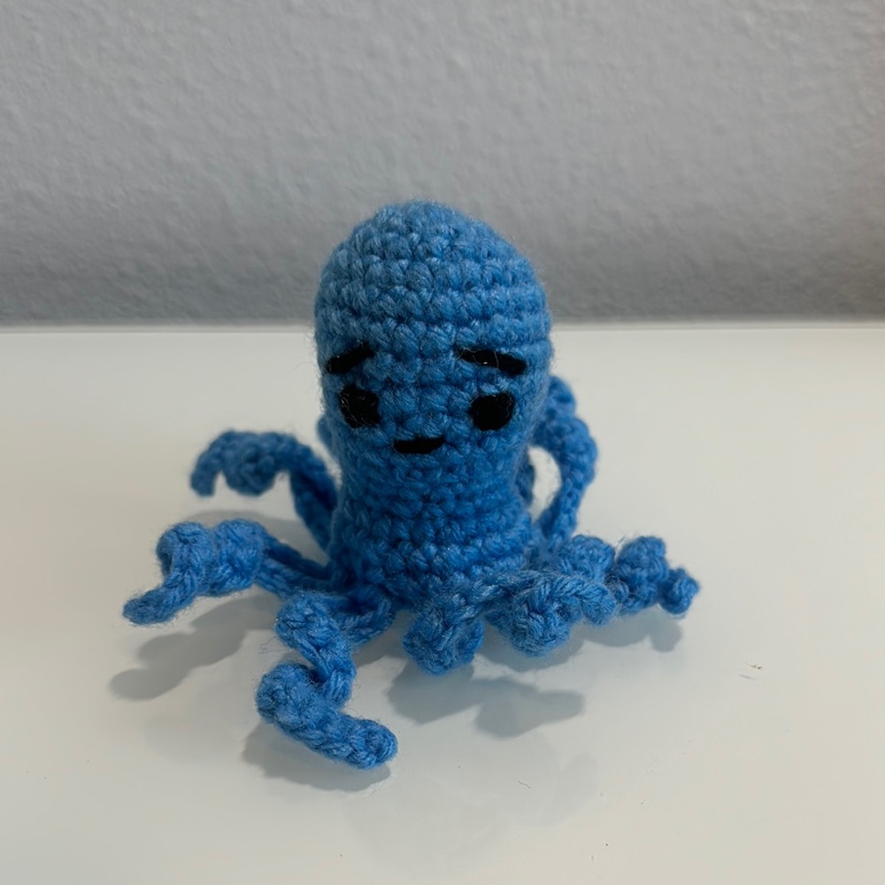 Blue Crochet Octopus Toy